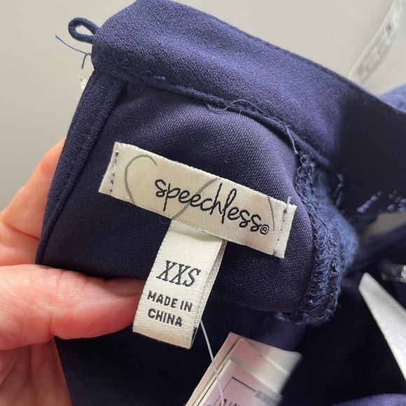 Speechless Mini Dress NWT Lace Cap Sleeves Blue XXS - Picture 11 of 16